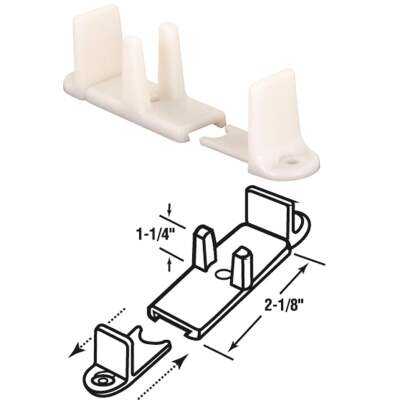 Prime-Line 1-1/4 In. Adjustable Nylon Base Bypass Door Bottom Guide (2 Count)